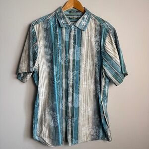 Point Zero Black Label Vintage Short Sleeve Tropical Button Up Shirt Size XL Dad